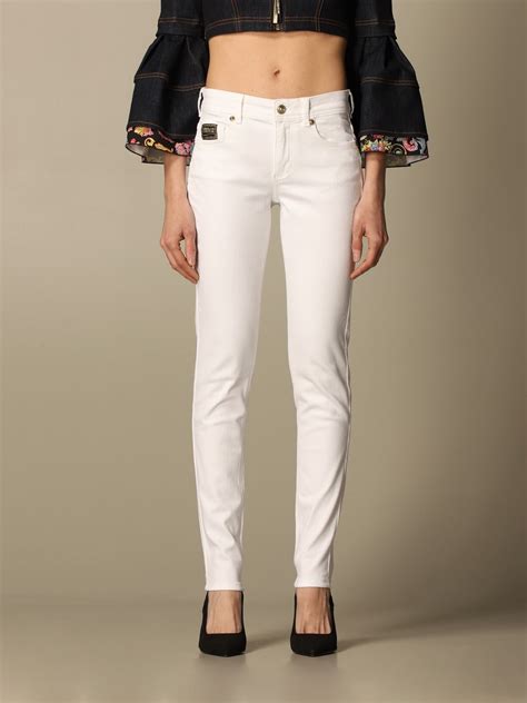 versace hose kurz white|Versace pants for women.